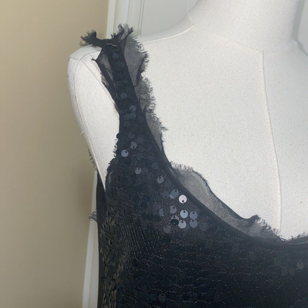 Magaschoni Front Sequin Draw String Mini Dress / … - image 2